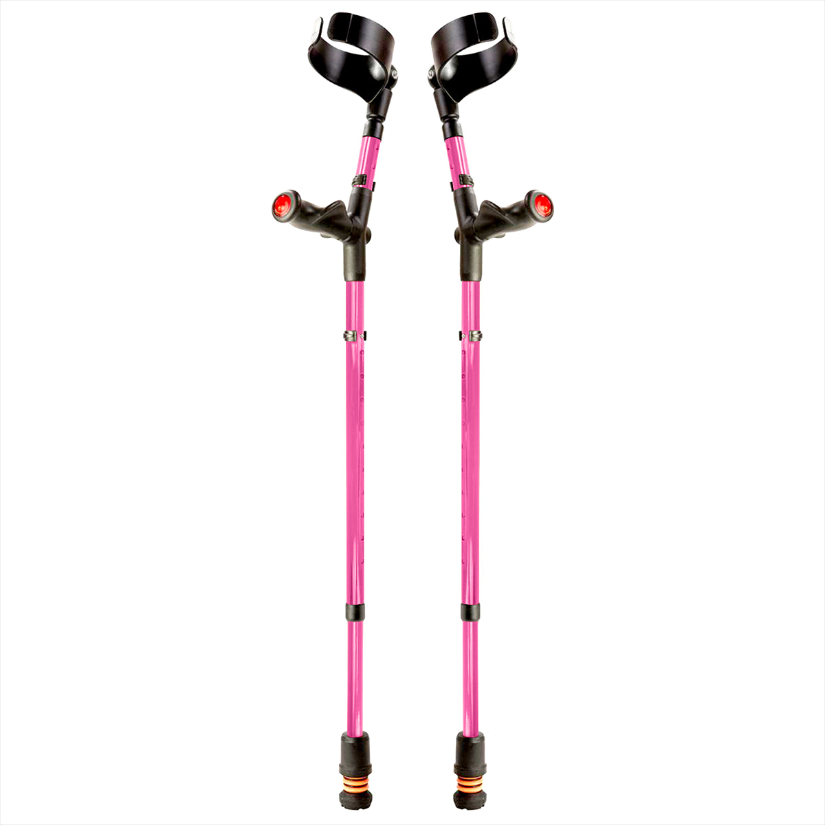 Flexyfoot Comfort Grip Double Adjustable Crutches - Pink